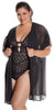 Women's Plus Size Chiffon Short Wrap Robe #3073X