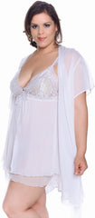 Women's Plus Size Chiffon Short Wrap Robe #3073X