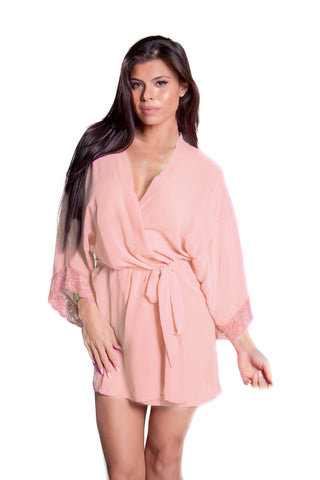 Women's Plus Size Chiffon Short wrap Robe and G-string Set #3101X/XX