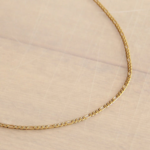 Stainless steel chain necklace 3mm with round lock – gold – AW203