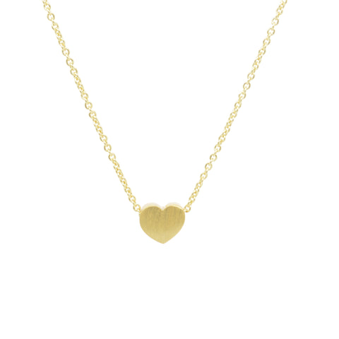 Small Heart Necklace in Matt Gold - NLK08G