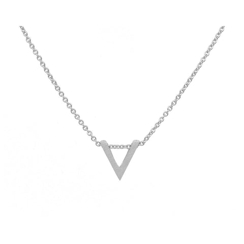 V Geometric Necklace in Silver - NLL05S