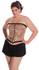 Women's Plus Size Metallic Foil Strapless Bustier and Skirt 2 Piece Set #1067X