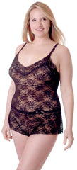 Women's Plus Size All Over Lace Teddy Romper #1079X