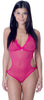 Women's Plus Size Fine Mesh Cut Out Thong Teddy #1085X