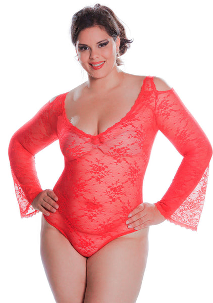 Women's Plus Size All Over Lace Underwire Teddy #1075X – shirleymccoycouture