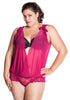 Women's Plus Size Fine Mesh Sexy Deep-V Thong Teddy #1107X
