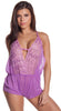 Women's Missy & Plus Mesh and Embroidered Lace Teddy Romper #1134/X