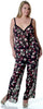 Women's Plus Size Printed Georgette Embroideried Camisole Pajama Set #2045X