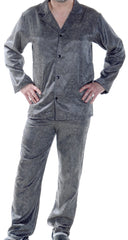 Men's Classic Satin Jacquard Long Pajama Set #2093A (S-3X)