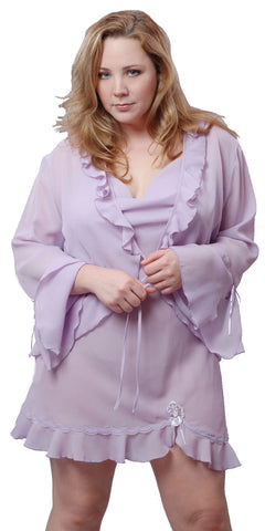 Women's Plus Size Georgette Short Jacket Panty Set #3057X