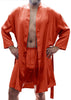 Men's Silky Satin Classic Short Kimono Robe and Boxer Short Set #30798025