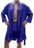 Men's Silky Satin Classic Short Kimono Robe and Boxer Short Set #30798025