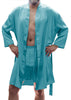 Men's Silky Satin Classic Short Kimono Robe and Boxer Short Set #30798025
