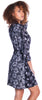 Women's Border Print Knitted Short Kimono Wrap Robe #3085/X/XX