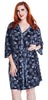 Women's Border Print Knitted Chemise + Robe Set #41243085/X/XX