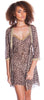 Women's Crinkle Leopard Chiffon Print Chemise #4130