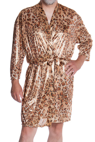 Men's Metallic Foil Short Kimono Robe #3108