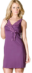 Women's Microfibre Chemise with Lace #40540