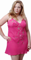 Women's Plus Size Georgette Chemise with Embroideries #4069 (1x-3x)