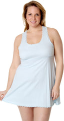 Women's Plus Size Cotton Chemise with Lace #4074x (1x-3x)