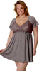 Women's Plus Size Microfibre Chemise with Lace #4082X (1x-6x)