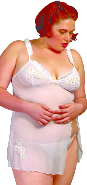 Babydolls White Plus Size Sexy Lingerie (Women's)