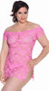 Women's Plus Size Stretch Lace Babydoll/Mini Dress with thong #5095x (1x-3x)