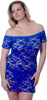 Women's Plus Size Stretch Lace Babydoll/Mini Dress with thong #5095x (1x-3x)
