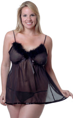 Women's Plus Size Chiffon Babydoll with G-string #5107x (1x-3x)