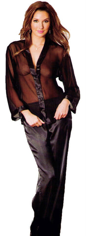 Women's Georgette and Charmeuse Pajama Pant Set #51764