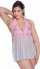 Women's Plus Size Mesh Babydoll with G-String #5196x