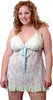Women's Plus Size Printed Chiffon Babydoll with G-string #5201x (1x-3x)