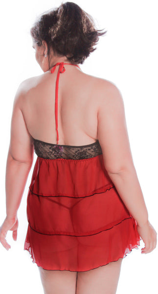 Women's Plus Size Chiffon Babydoll with G-string #5212x (1x-3x) –  shirleymccoycouture