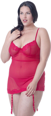 Women's Plus Size Mesh Babydoll with G-String #5214x (1x-3x)