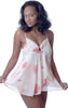 Women's Plus Size Printed Chiffon Babydoll with G-String #5220x (1x-6x)