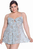 Women's Plus Size Printed Chiffon Babydoll with G-String #5220x (1x-6x)