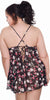 Women's Plus Size Printed Chiffon Babydoll with G-string #5221x (1x-6x)