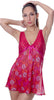 Women's Plus Size Printed Crinkle Chiffon Babydoll with G-String #5222x (1x-3x)
