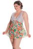 Women's Plus Size Printed Crinkle Chiffon Babydoll with G-String #5222x (1x-3x)