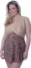 Women's Plus Size Printed Crinkle Chiffon Babydoll with G-String #5222x (1x-3x)