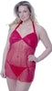 Women's Plus Size Sequined Mesh Babydoll with G-String #5224x (1x-3x)