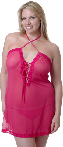 Women's Plus Size Mesh Babydoll with G-String #5225x (1x-3x)