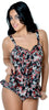 Women's Plus Size Printed Charmeuse Babydoll with Hipster Panty #5234x (1x-3x)