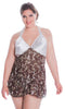 Women's Plus Size Printed Chiffon Babydoll with G-String #5235/x (1x-3x)