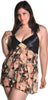 Women's Plus Size Printed Chiffon Babydoll with G-String #5235/x (1x-3x)