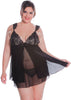 Women's Plus Size Pleated chiffon Babydoll with G-String #5258/x (1x-6x)