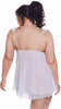 Women's Plus Size Pleated chiffon Babydoll with G-String #5258/x (1x-6x)