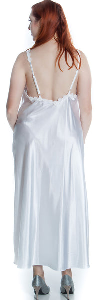 Women's Super Plus Size Silky Ballet Nightgown With Lace #6062XX