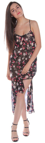 Women's Printed Chiffon Nightgown or Swim Cover-Up With G-String Set #6060